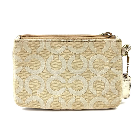Coach Julia Optic Art Lurex Gold Wristlet - Picture 3 of 8